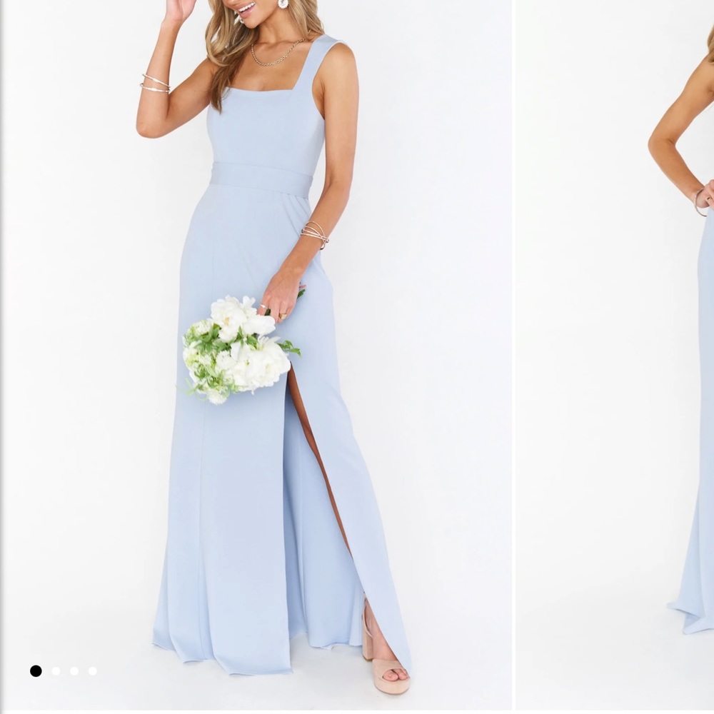 SHOW ME YOUR MUMU PARIS GOWN IN STEEL BLUE STRETCH!!